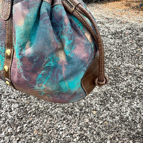 Sharif Studio Multicolor Embossed Leather & Fabric Shoulder Bag - Picture 11 of 17